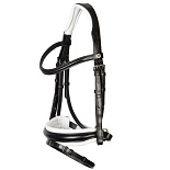 Harry's Horse Hoofdstel Delicate Zwart/Wit Pony