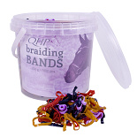 QHP invlechtelastiekjes breed mix kleuren 200 gr