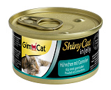 GimCat kattenvoer ShinyCat in jelly kip met garnalen 70 gr