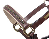 QHP Halster Leer Lupine Bruin/Beige