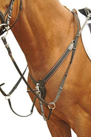 HKM Sports Borsttuig met Martingaal en Elastiek Zwart Pony