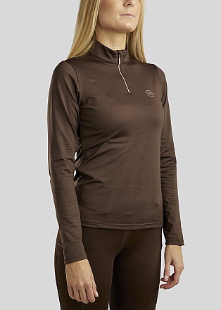 Rebel Trainingsshirt met Rosegold Crystals Bruin
