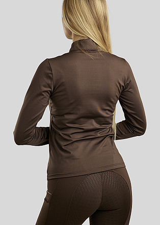 Rebel Trainingsshirt met Rosegold Crystals Bruin