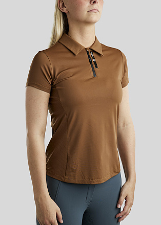 Montar Trainingsshirt Mostella met Mesh Panels en Contrast Stated Logo Print Toffee