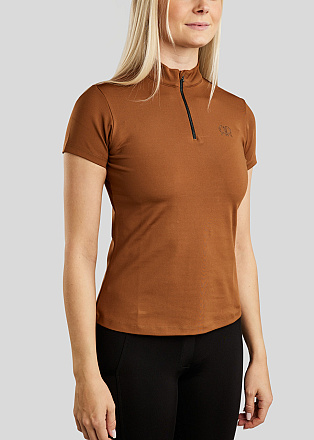 Rebel Trainingsshirt Tone In Tone Crystals Toffee
