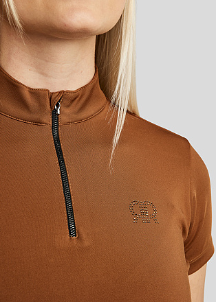 Rebel Trainingsshirt Tone In Tone Crystals Toffee