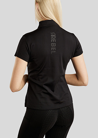 Rebel Trainingsshirt Tone In Tone Crystals Zwart