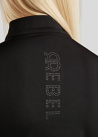 Rebel Trainingsshirt Tone In Tone Crystals Zwart