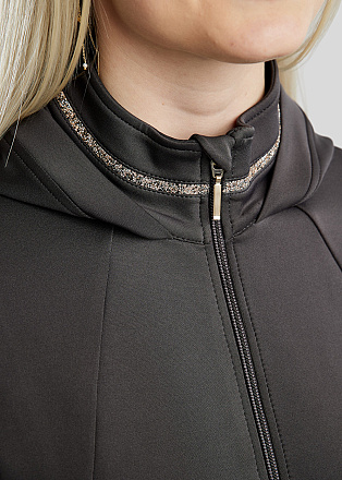 Montar Zip Jacket MoLila met Champagne Crystal Tape en Crystals Grey Slate