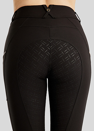 Montar Rijbroek MoLila Champagne Tape en Crystals Zwart