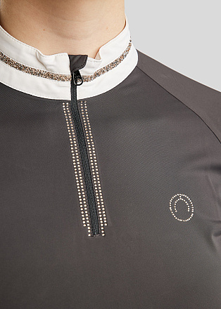 MONTAR WEDSTRIJDSHIRT MOLILA CHAMPAGNE CRYSTAL TAPE EN CRYSTALS SLATE GREY L