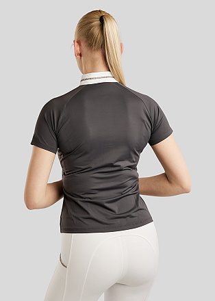 MONTAR WEDSTRIJDSHIRT MOLILA CHAMPAGNE CRYSTAL TAPE EN CRYSTALS SLATE GREY L