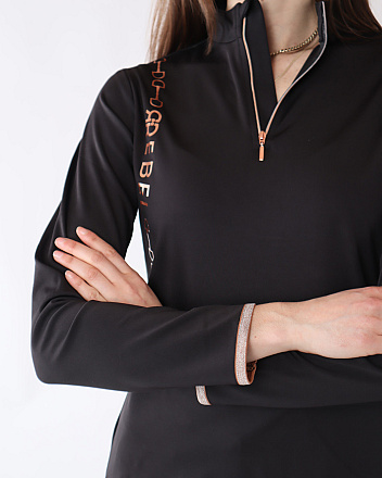 Rebel Langmouw Trainingsshirt Rosegold Logo Bid-Chain Zwart