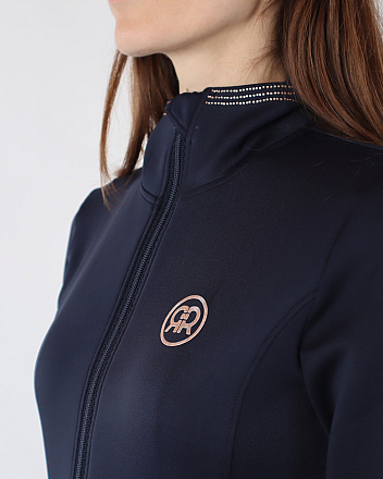 Rebel Jacket Stand Up Collar Fullzip Rosegold Crystal Navy