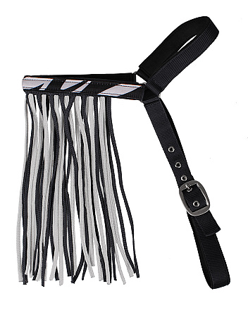 QHP Vliegenfrontriem Extra Zebra