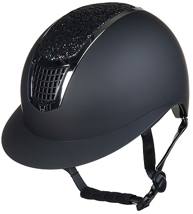 HKM Sports Rijhelm Glamour Shield Zwart/Zilver