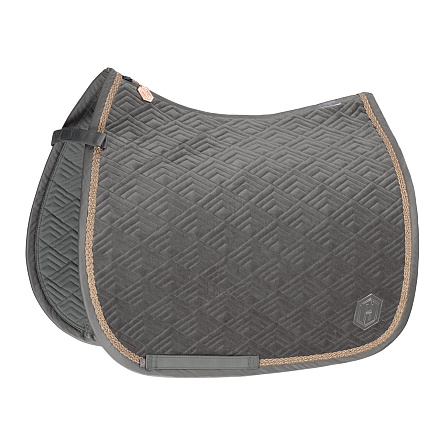 Eskadron FW'23 Heritage Velvet Dekje Emblem Grijs Full Dressuur