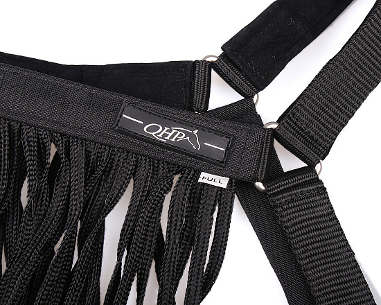 QHP Vliegenfrontriem Extra Zwart