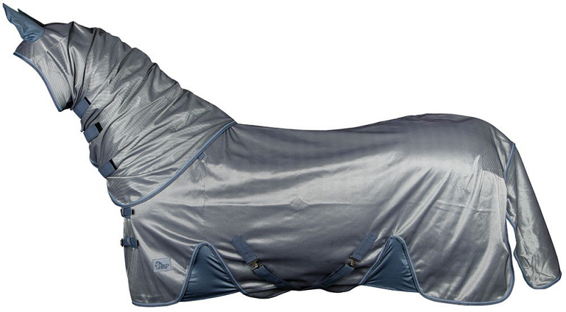 Harry's Horse Vliegendeken Mesh Reflectie Los Hals Staalblauw